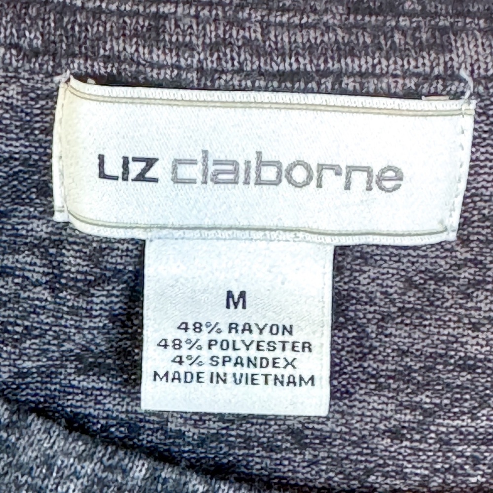 Liz Claiborne Heather Gray Tie-Waist Knit Dress | Size M - Picture 9 of 10
